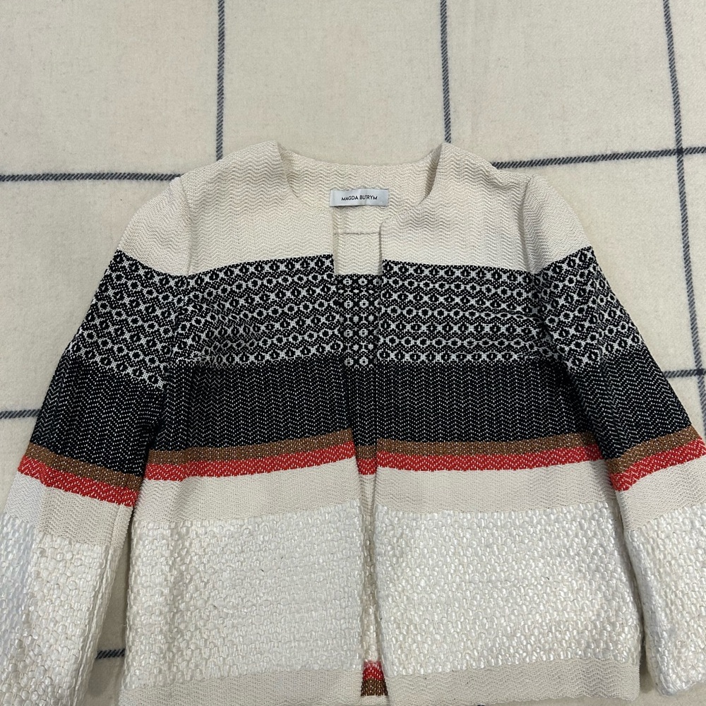 Magda Butrym Cream Textured Knit Blazer